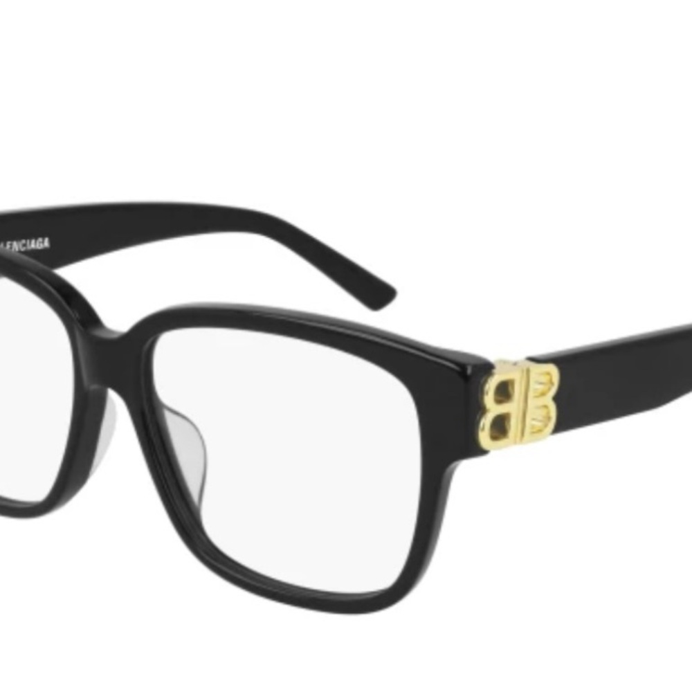 Balenciaga Women's Glasses in Black with Gold Detail with case and box!!! NWOT